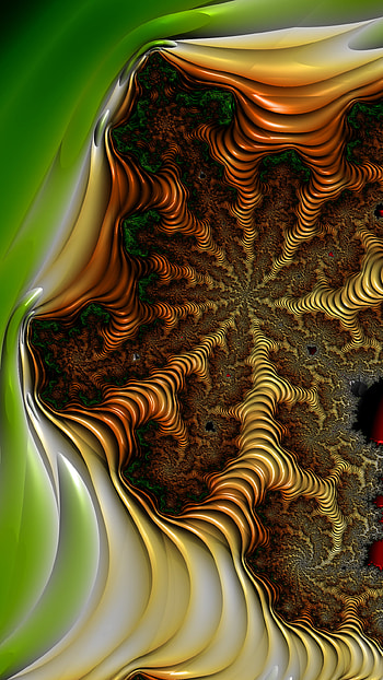 Vertical Fractal Background for Smart - Orange and Green, orange (Color), green, pattern, psychedelic, trippy, Abstract, fractal, abstract green HD phone wallpaper
