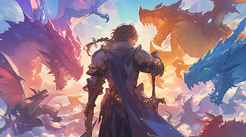 Epic Paladin Showdown: Fantasy Anime, Anime, paladin, fantasy, dragon, warrior, fantasy warrior, fantasy anime HD wallpaper