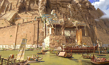 Enchanted Cliffside City -, fantasy, city, fantasy city HD wallpaper