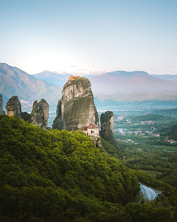Landscape, Nature, Mountains, City, Rocks, Valley HD phone wallpaper