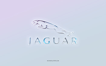 Jaguar logo, cut out 3d text, white background, Jaguar 3d logo, Jaguar emblem, Jaguar, embossed logo, Jaguar 3d emblem HD wallpaper