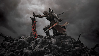 The End Of The War, pile, swords, dead, hero HD wallpaper