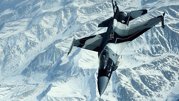 Russian fighter, military, russia, fighter, sky, fly, mountains HD wallpaper