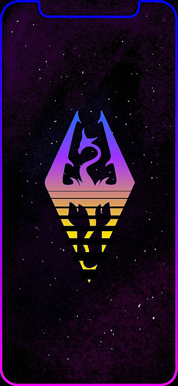 Retro-style Logo, Skyrim HD phone wallpaper