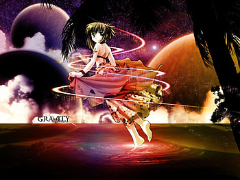 Gravity, just let go, magic, mahou, fly away, anime, miracle, young girl HD wallpaper