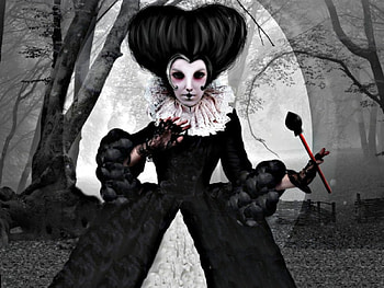 BLACK QUEEN, DARK WOMAN, GOTH, FULL MOON, DARK, MOON, GOTHIC, FANTASY, WOMAN, HALLOWEEN, FEMALE, VAMP HD wallpaper