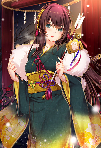 Anime Girl 9009, AnimeGirl9009, Kimono HD phone wallpaper
