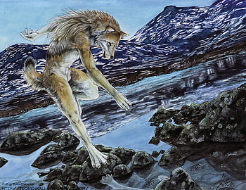 the new moves, werewolves, wolves, howl, horse2, mountians HD wallpaper