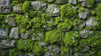 Moss-Covered Wall, moss, moss wall, stone wall, greenery, texture HD wallpaper