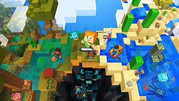 Jesse, Axel, Olivia, Petra, Lukas, Radar, Reuben Minecraft HD wallpaper