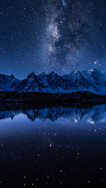 Stars,Mountains,Lake, space, stars, mountains, lake HD phone wallpaper