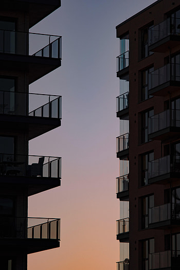 Cities, Sunset, Sky, Building, Balconies HD phone wallpaper