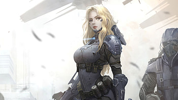 Sniper Girl Scifi , scifi, gun, artist, artwork, digital-art, artstation HD wallpaper