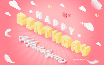 Happy Birtay Madelynn, 3d Art, Birtay 3d Background, Madelynn, Pink Background, Happy Madelynn birtay, 3d Letters, Madelynn Birtay, Creative Birtay Background HD wallpaper