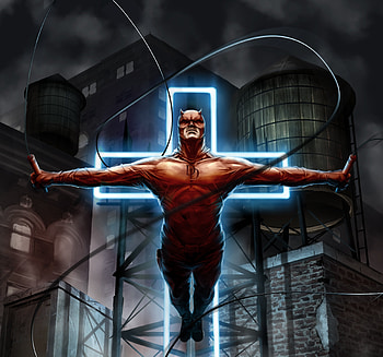 Jump, daredevil, marvel, art HD wallpaper