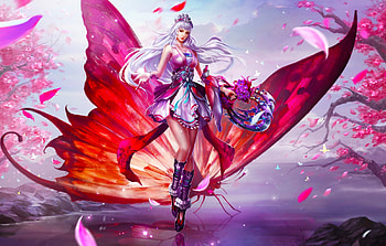 Fairy and Butterfly, wings, art, figure, girl, beautiful, woman, fairy, digital, butterfly, fantasy, pretty, lovely, female HD wallpaper