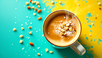 Exquisite Coffee Delight - Ultra, cup, coffee, nut, steam, colorful HD wallpaper