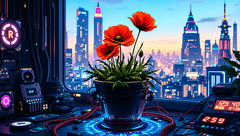 Vibrant Poppy: A Stunning Ultra, poppy, urban, flower, technology HD wallpaper