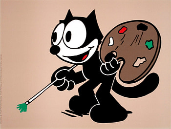 Felix The Cat, felix, cat, brush, pallet HD wallpaper