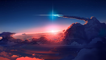 Clouds, sky, anime HD wallpaper