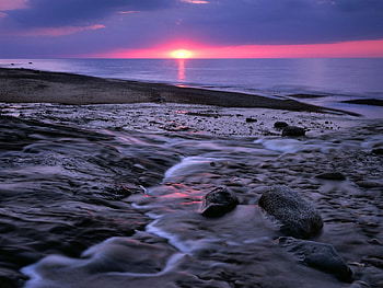 rising sun beach, rising sun, beach HD wallpaper