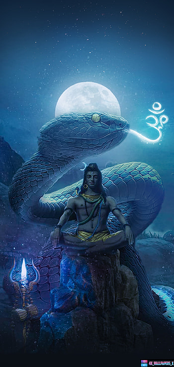 Shiva with snake, shanker, mahadev, mahakal HD phone wallpaper