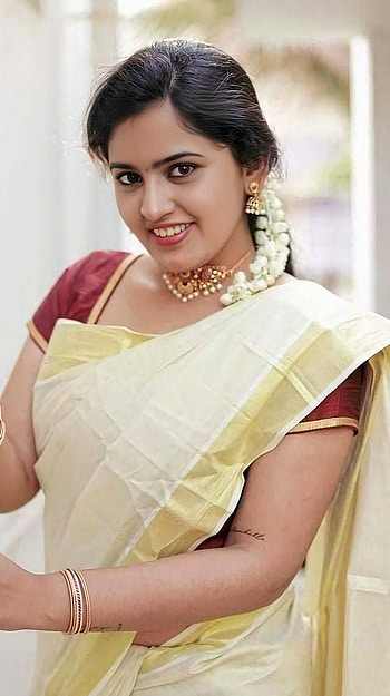 Anu shiv, tamil tiktok, saree beauty HD phone wallpaper