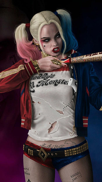 Harley Quinn, Comic character, Colorful artwork, Iconic design HD phone wallpaper