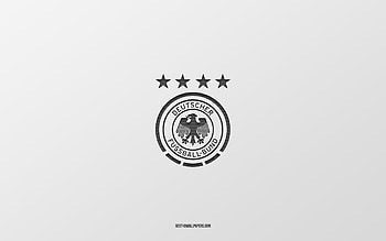 Germany national football team, white background, football team, emblem, UEFA, Germany, football, Germany national football team logo, Europe HD wallpaper