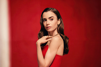 Lily Collins Cartier, lily-collins, celebrities, girls, model, red-dress HD wallpaper