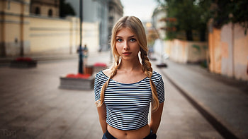 Alice Tarasenko, Women, Blonde, Braid, Depth Of Field, Model HD wallpaper