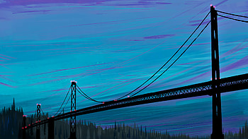 Sea Bridge Digital Art , bridge, artist, artwork, digital-art, artstation HD wallpaper