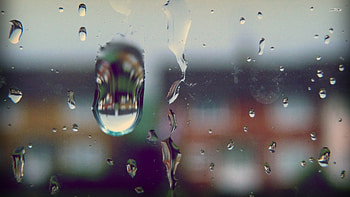 raindrops, glass, building, window HD wallpaper