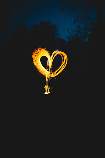 Dark, heart, light art HD phone wallpaper