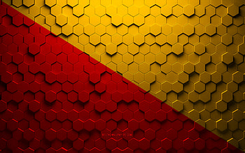 Flag of Palermo, honeycomb art, Palermo hexagons flag, Palermo 3d hexagons art, Palermo flag HD wallpaper