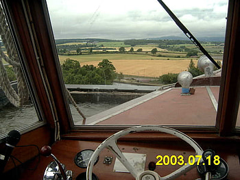 Falkirk Wheel Boat, falkirk wheel, view, boat, fields HD wallpaper
