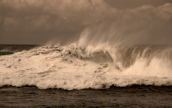 Wind and Wave, wind, oceans, white, waves, black, nature HD wallpaper
