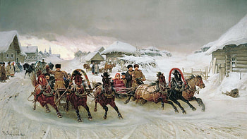 Winter Race, winter, horse, people, fantasy HD wallpaper