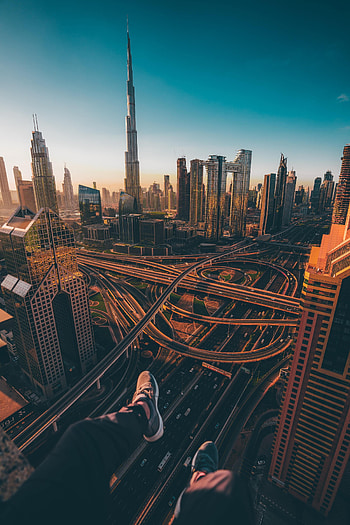 Cities, City, Building, View From Above, Legs, Dubai, Overview, Review, Uae, U.a.e HD phone wallpaper
