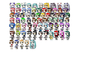 all the vocaloids, miku, len, rin, kaito, virus HD wallpaper