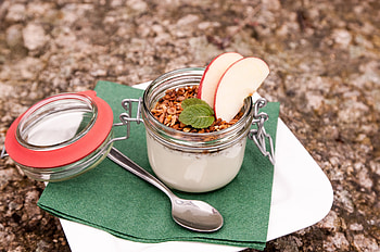 Food, Apples, Desert, Nuts, Yogurt, Yoghurt HD wallpaper