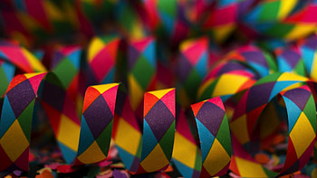 Colorful paper ribbons, Festive decoration, Playful elements, Whimsical charm HD wallpaper