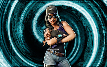 Fortune, blue grunge background, Fortnite, vortex, Fortnite characters, Fortune Skin, Fortnite Battle Royale, Fortune Fortnite HD wallpaper