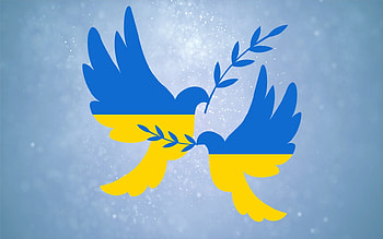 Peace for Ukraine, peace, Ukraine, flag, doves HD wallpaper