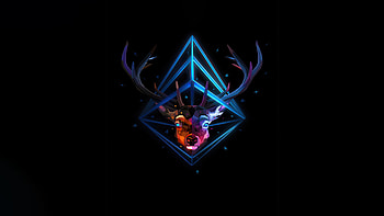 Reindeer Justin Maller , reindeer, justin-maller, artist, artwork, digital-art, dark, black, minimalism, minimalist, facets HD wallpaper
