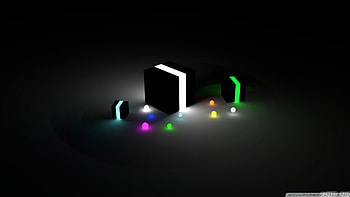 glow cubes, balls, cubes, colours, glow HD wallpaper