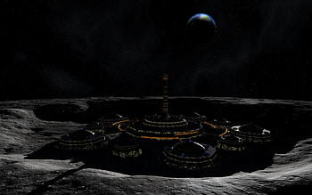 Moon city, moon, city HD wallpaper