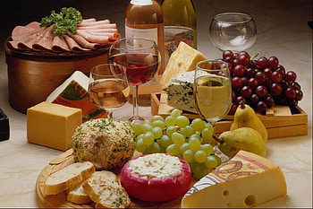 Food, Cheese, Vine, Grapes HD wallpaper
