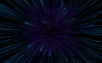 light tunnel, flying stars, blue light tunnel, blue lines background, speed background HD wallpaper
