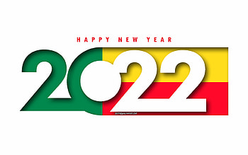 Happy New Year 2022 Benin, white background, Benin 2022, Benin 2022 New Year, 2022 concepts, Benin HD wallpaper